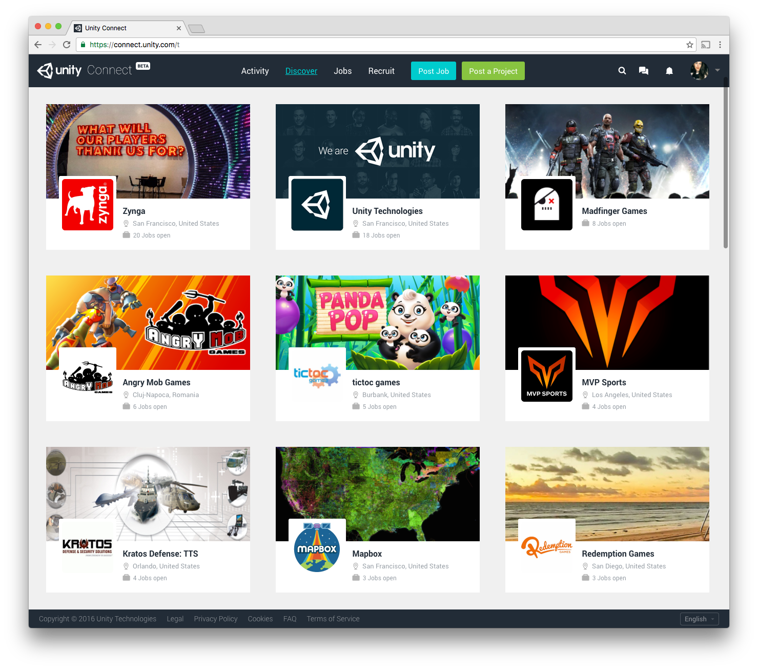 Over 230 companies have listed jobs on Unity Connect