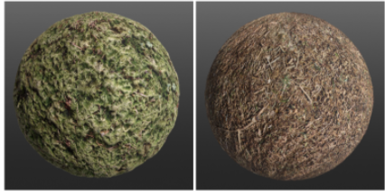 Two different textures, transformed with ArtEngine. One is green and grass like, One is brown and earth like.