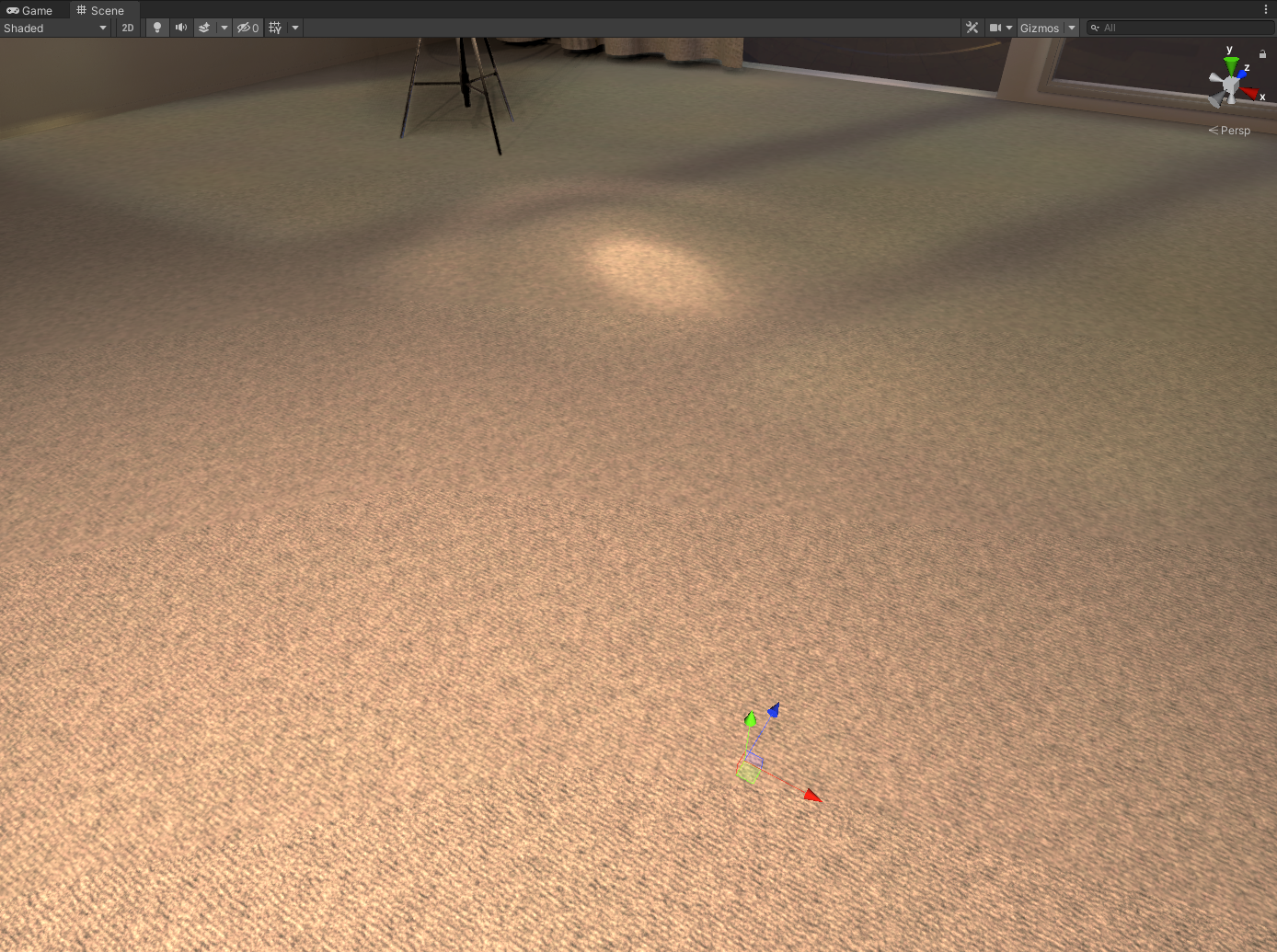 Close-up of the carpet material in Unity, with lighting applied