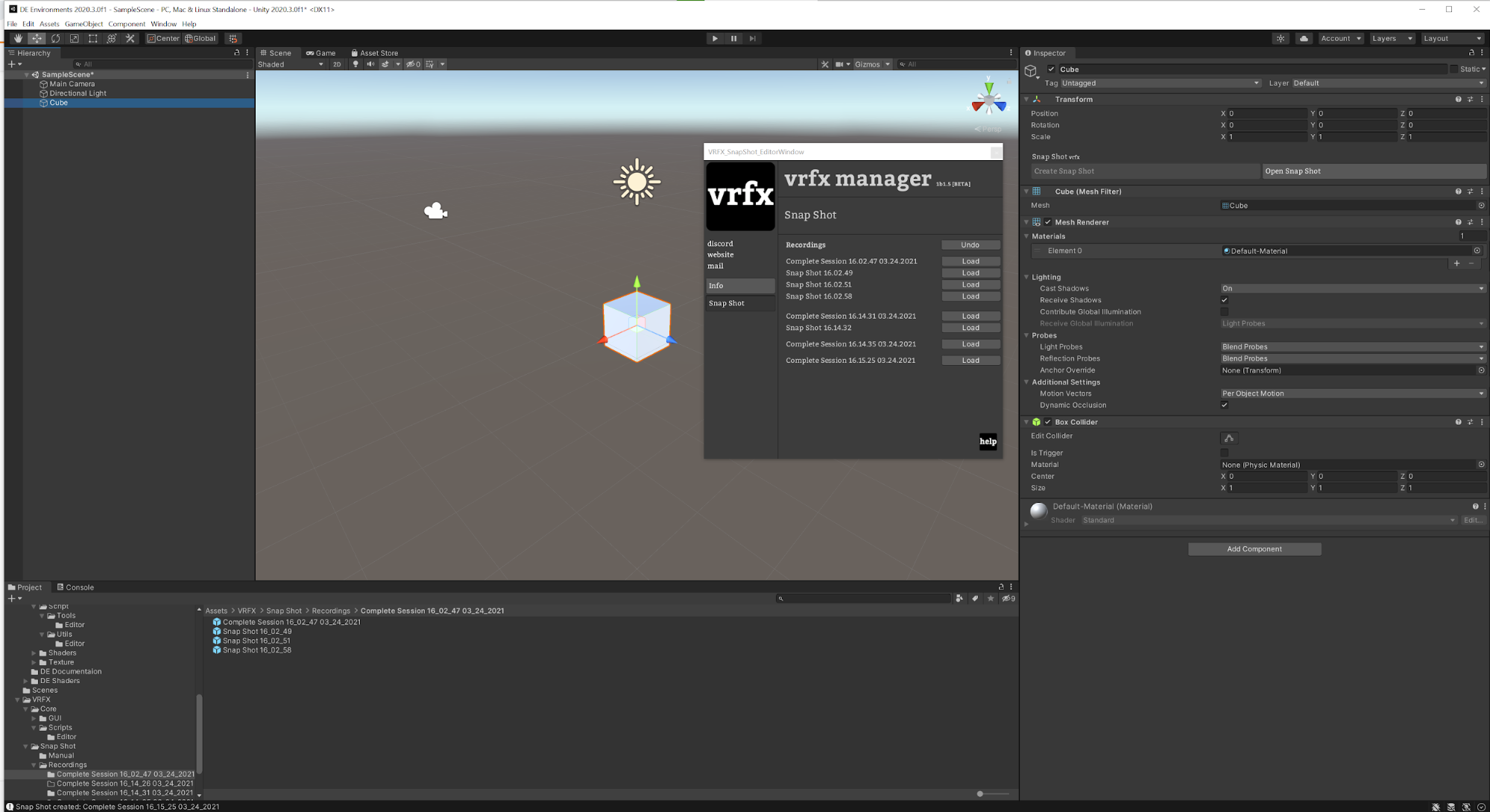Screenshot of VRFX