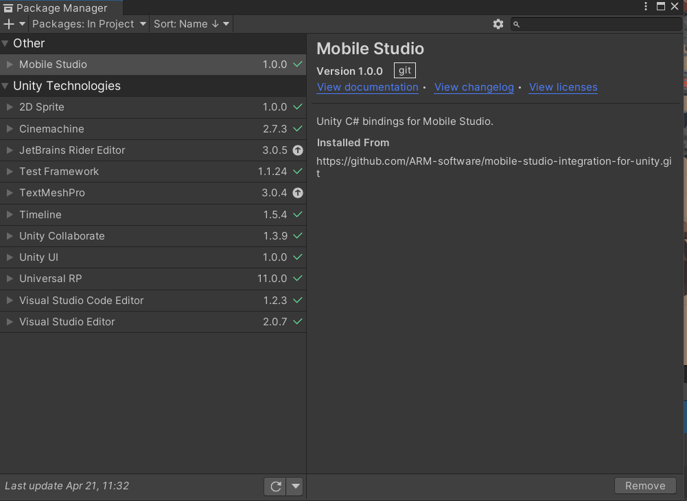 Mobile Studio Unity Plugin 5