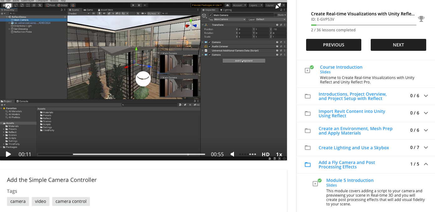 screenshot of video content from training courses