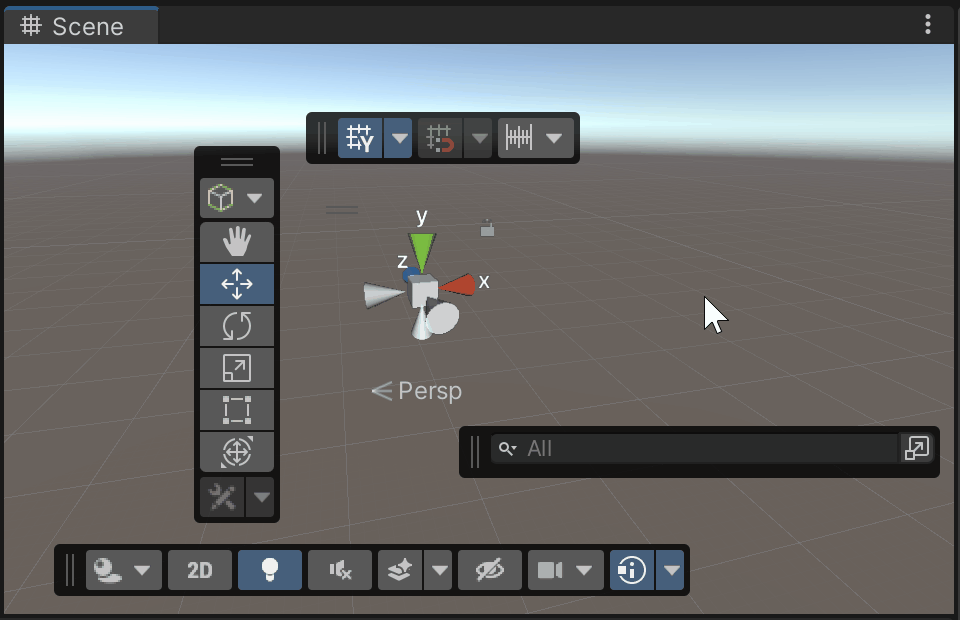 Gif of several menus being used in the Unity editor