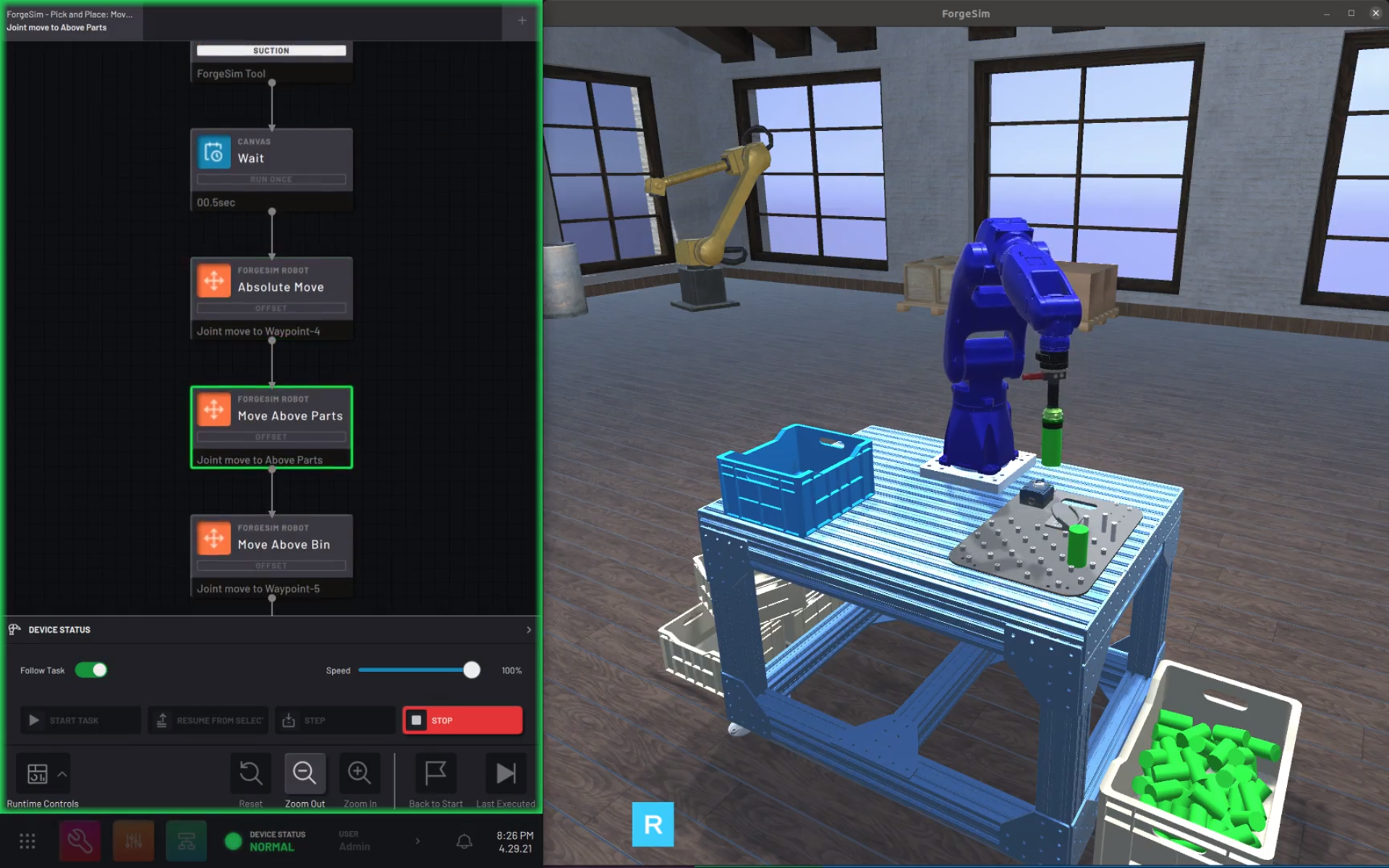 READY’s Unity simulator presents a wide range of robot environments for learning different activities