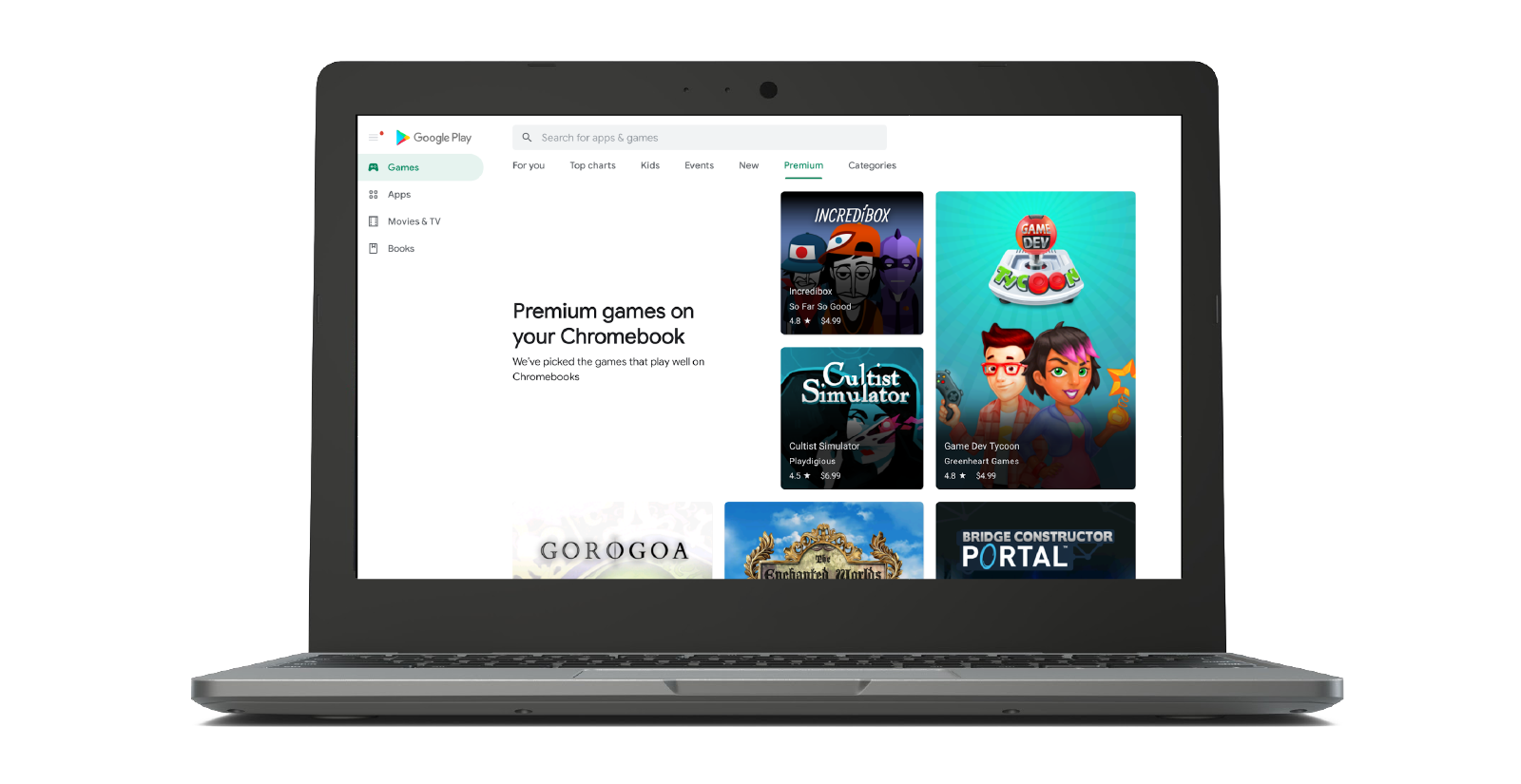 Laptop with Google play 