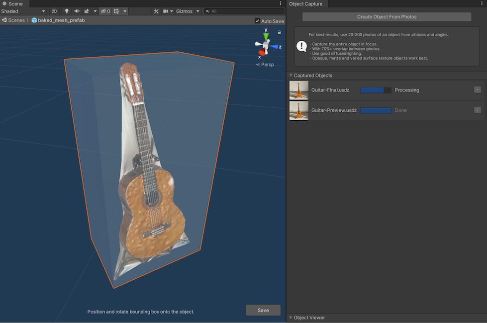 Image of guitar model in Unity