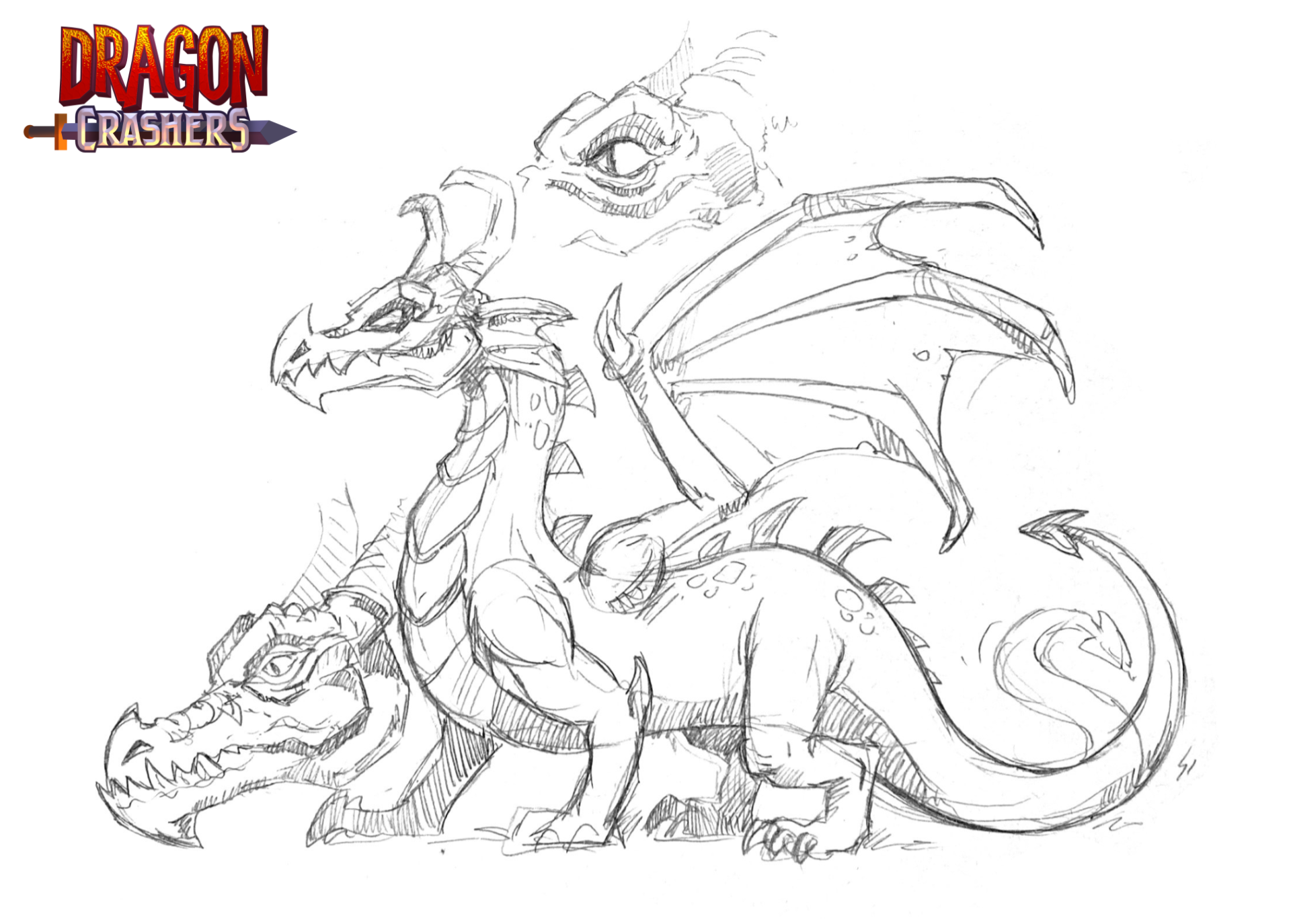 Image of Dragon Crashers sketch art