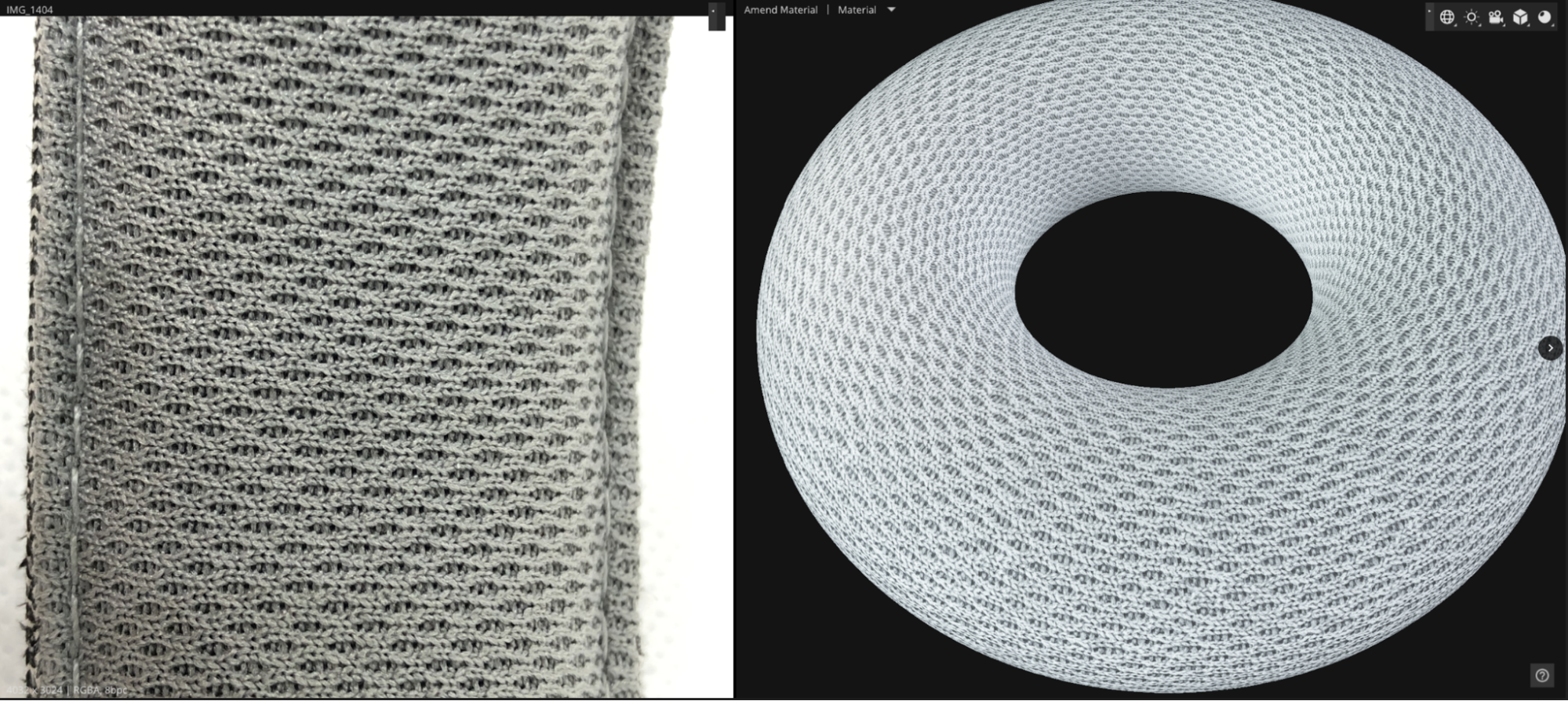 Image showing the fabric detail of the buddy headphone speakers rendered in Unity ArtEngine