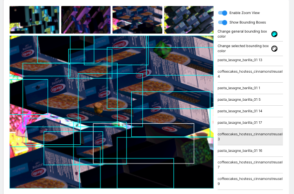 Image showing computer vision analyzing how many different Barilla pasta boxes are available