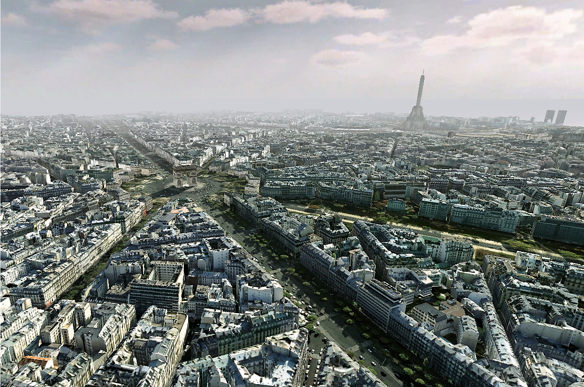 3D image of Paris made with Unity