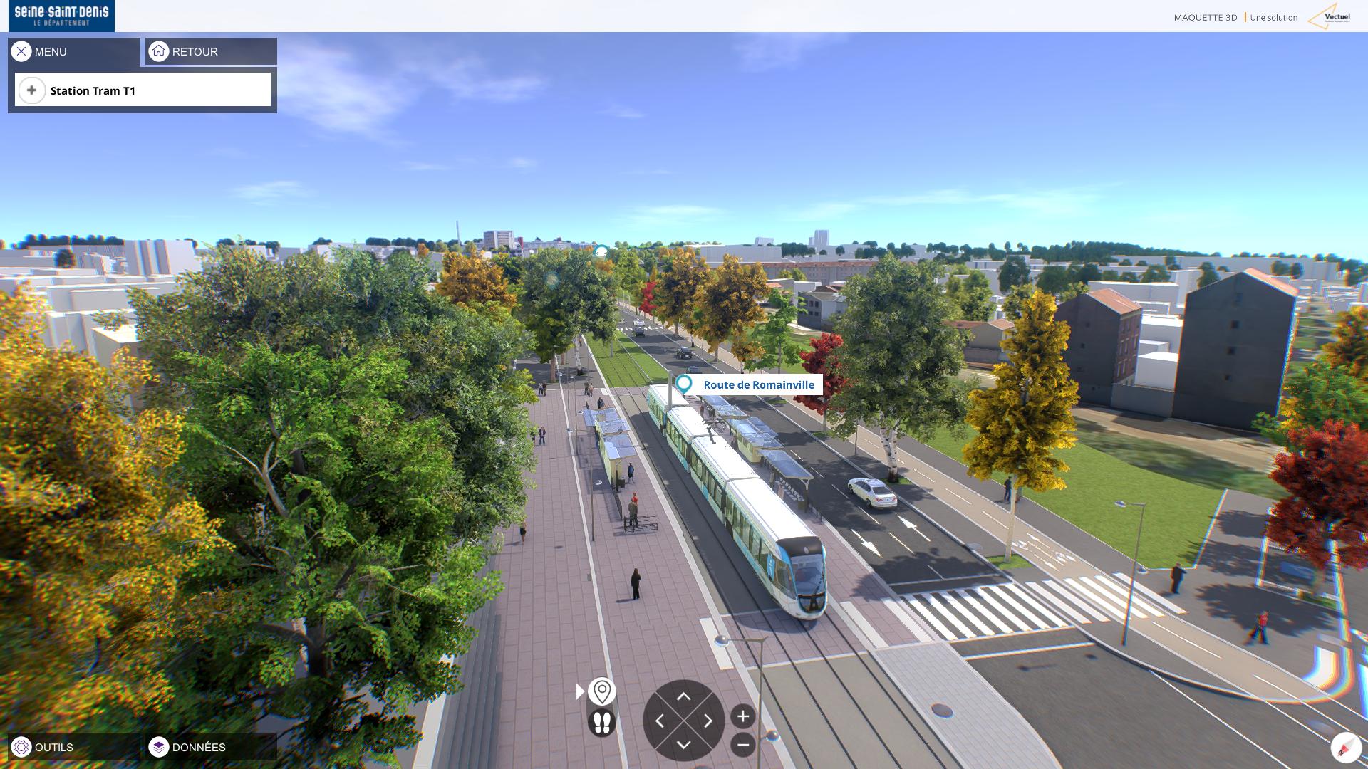 Station tram in Paris 3D image made with Unity