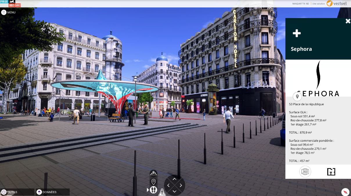 Vectuel digital twin of Paris street made with Unity