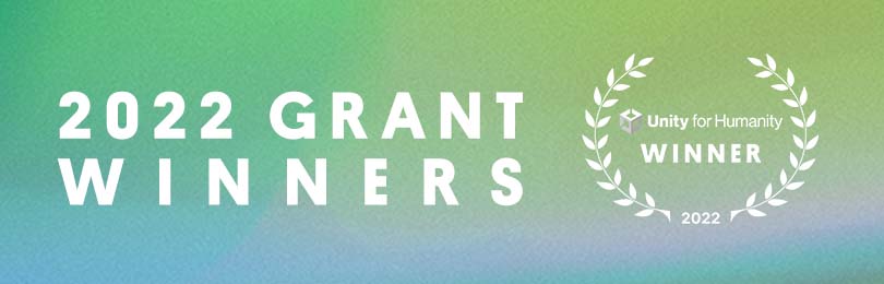 2022 Grant Winners banner with the Unity for Humanity Winners 2022 logo