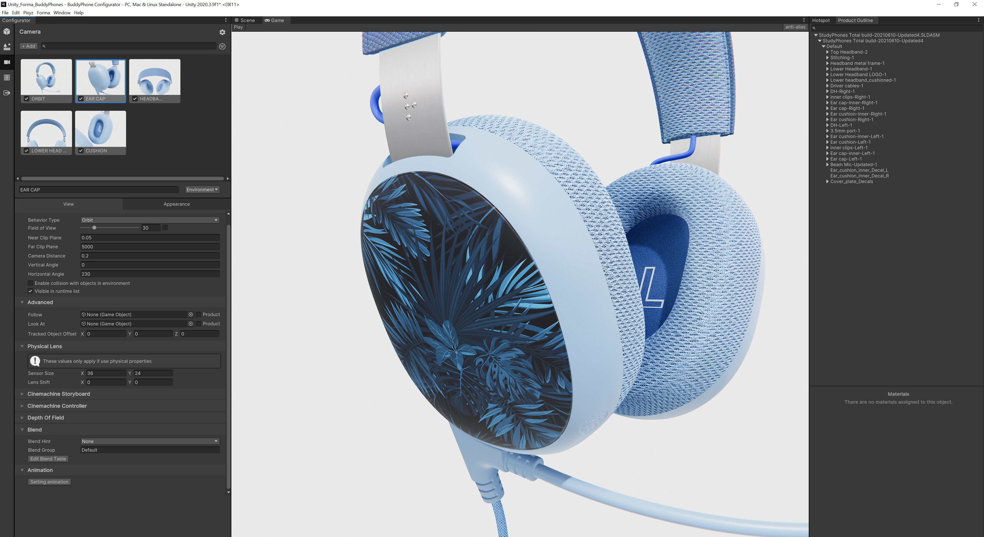 blue headphones