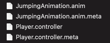 Image of a list of Unity Assets and their meta files