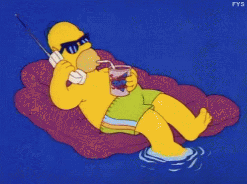 homer simpson laying down on pool couch