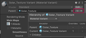Material Variants hierarchy settings in Unity