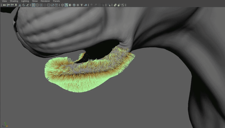 A lion's mane being created in Unity