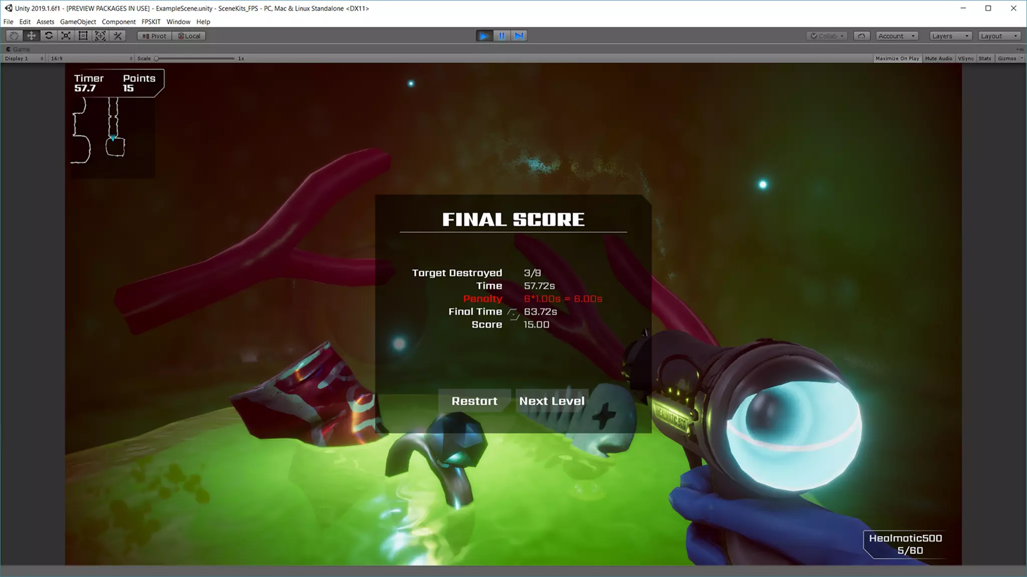 In-Editor footage from Creator Kit: FPS – a Unity Learn project