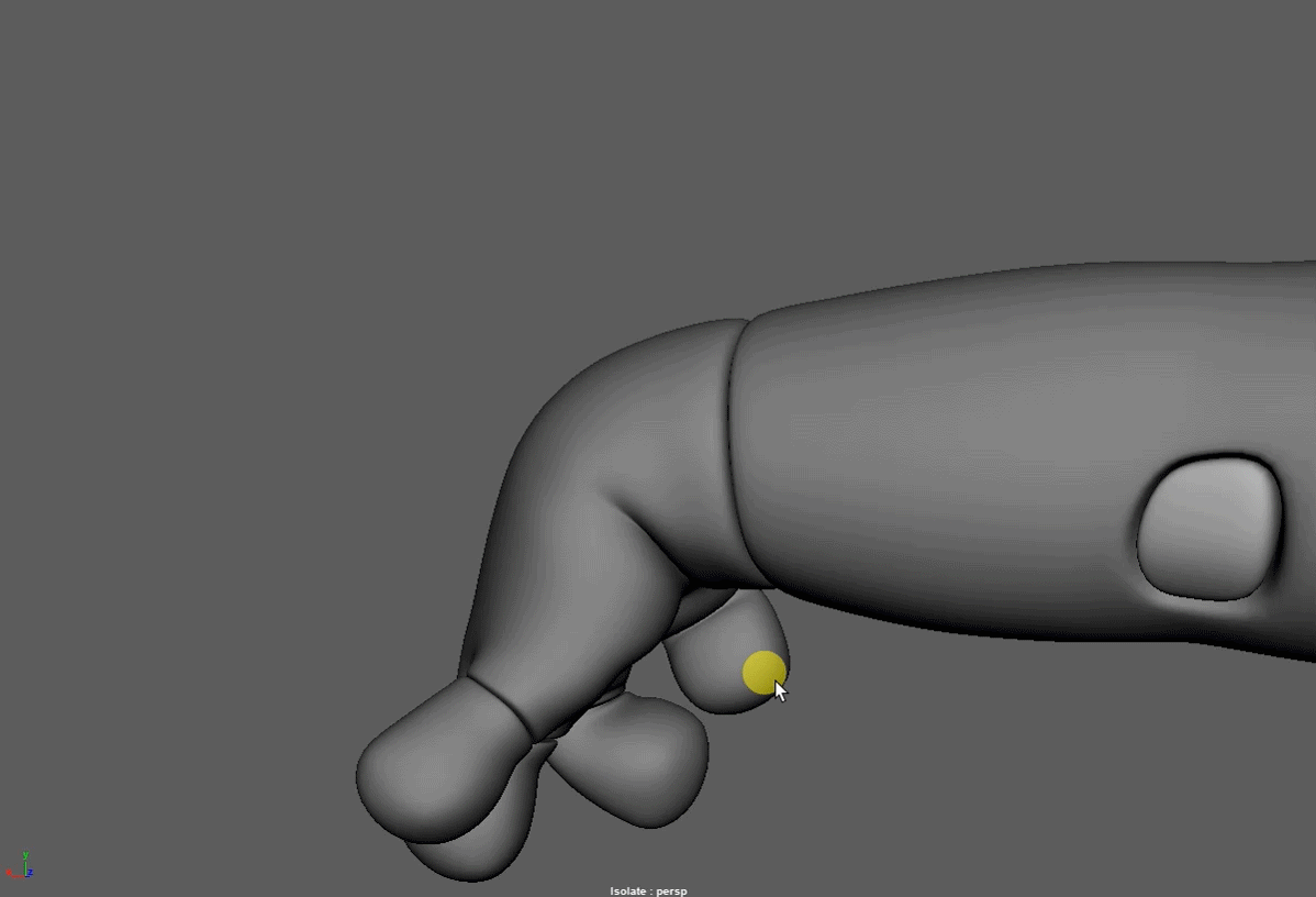 Poses on the hand affect the rest of the character’s deformation.