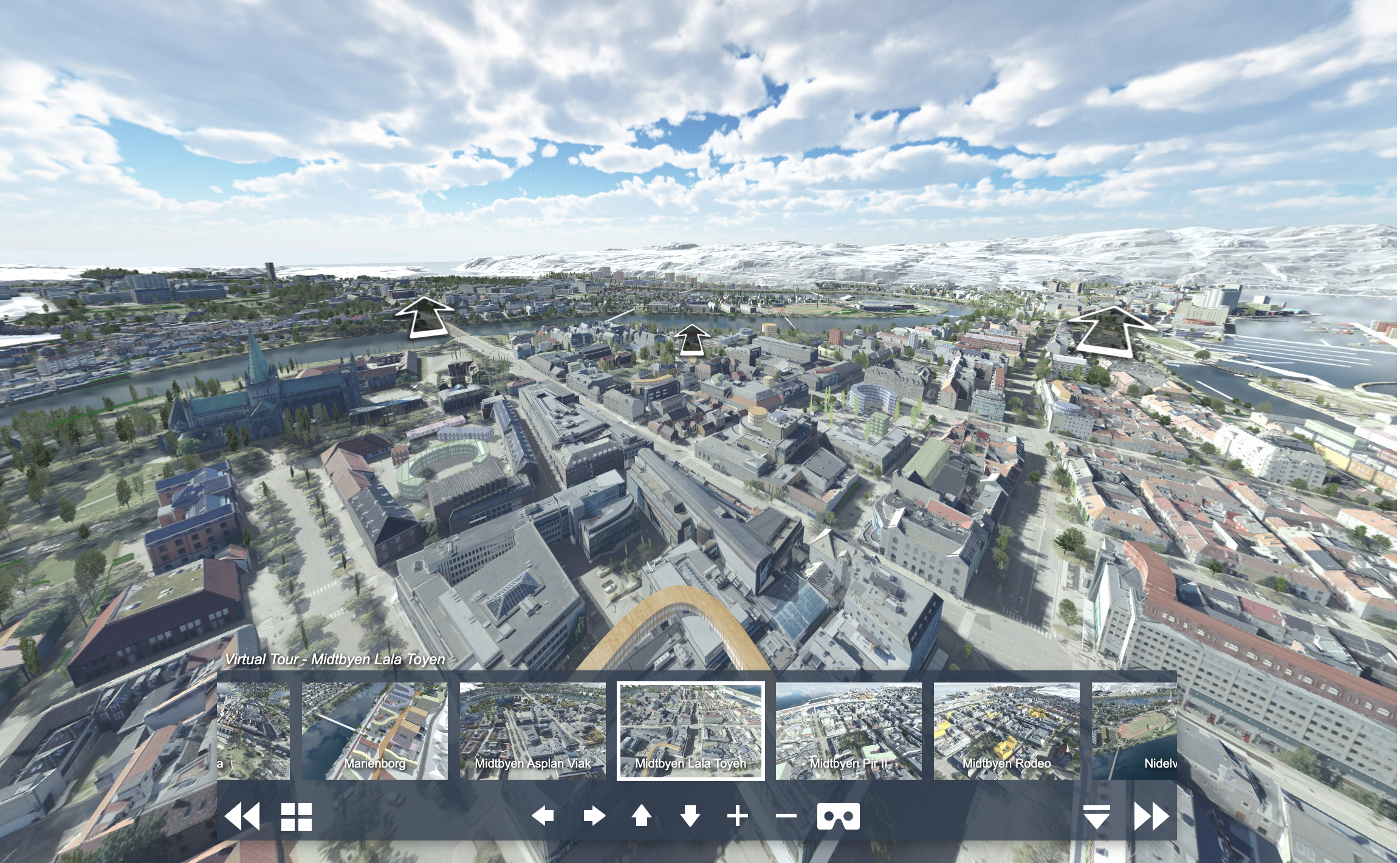 Capture from the digital twin created of Trondheim, Norway
