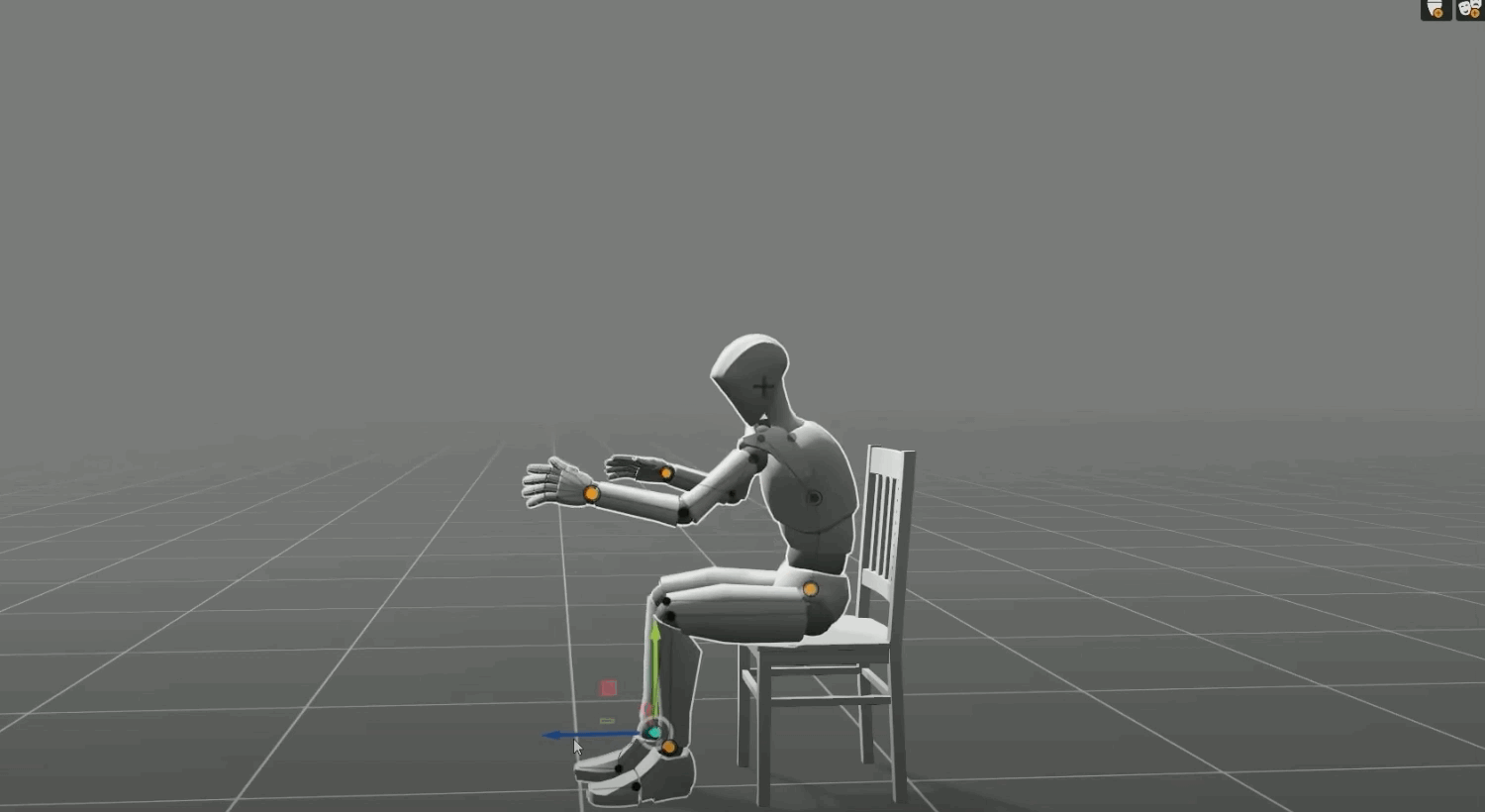 GIF showcasing method for authoring character poses using machine learning in Unity