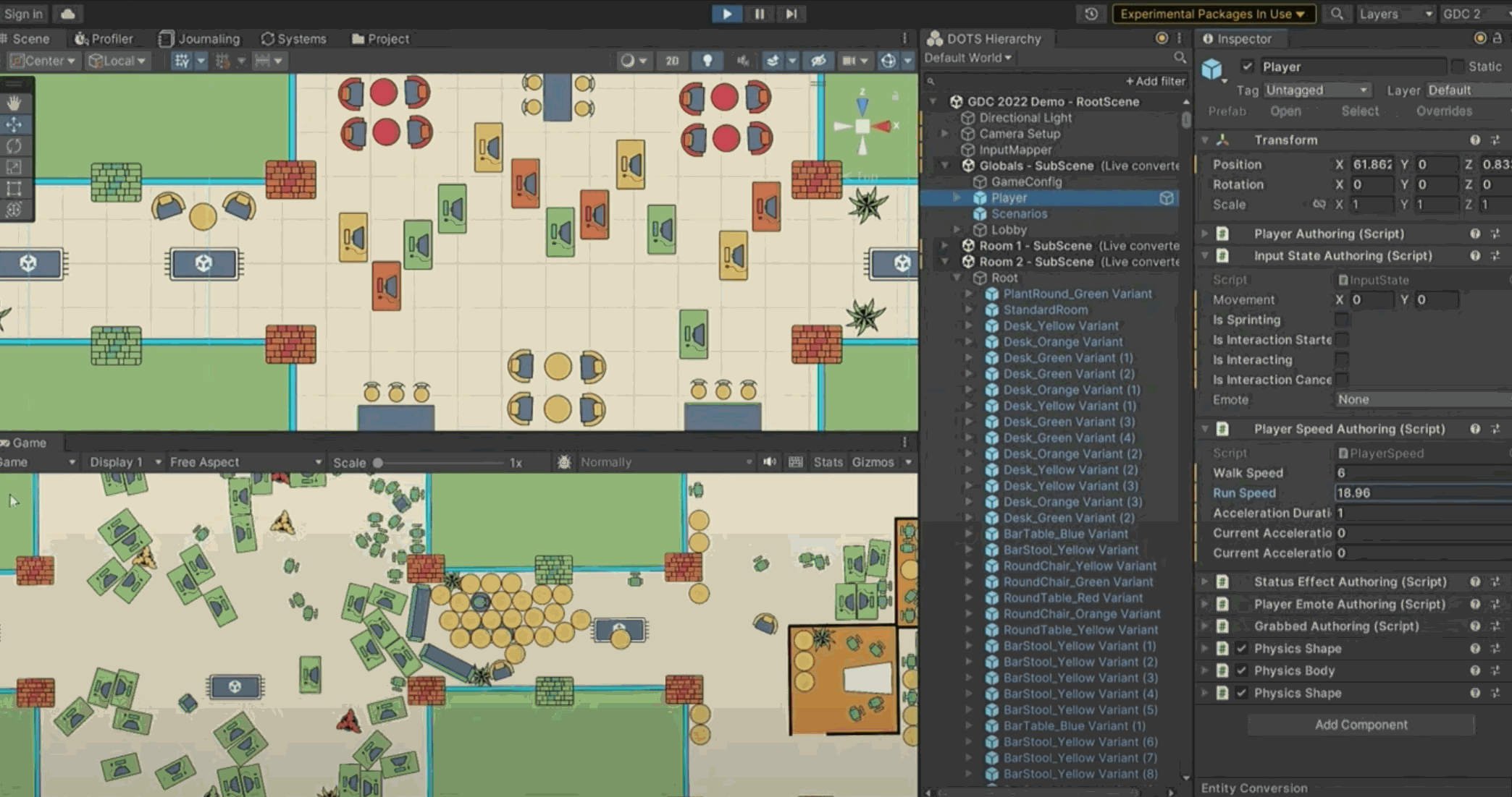 DOTS Editor workflows: ECS is compatible with GameObjects