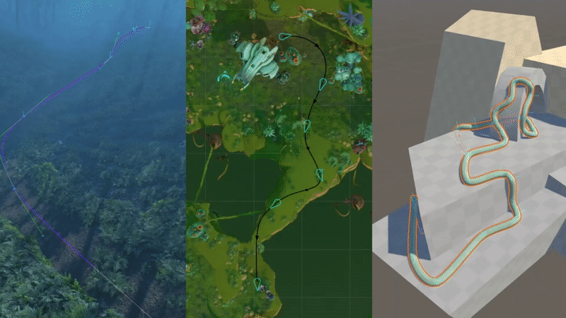 Build rivers, roads, camera tracks, and other path-related features.