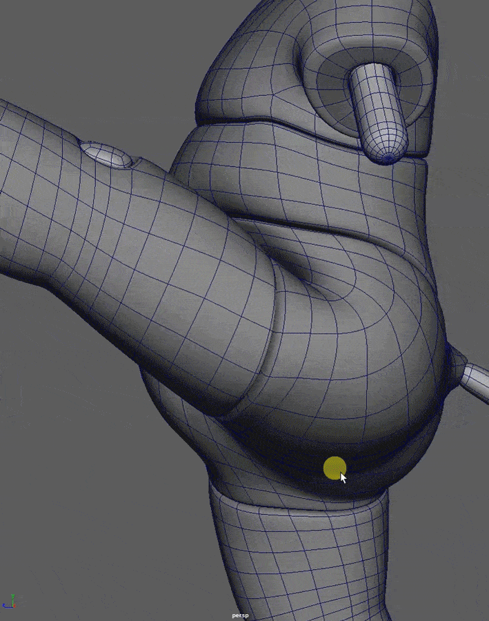 Character rig showing leg rotation in various stages