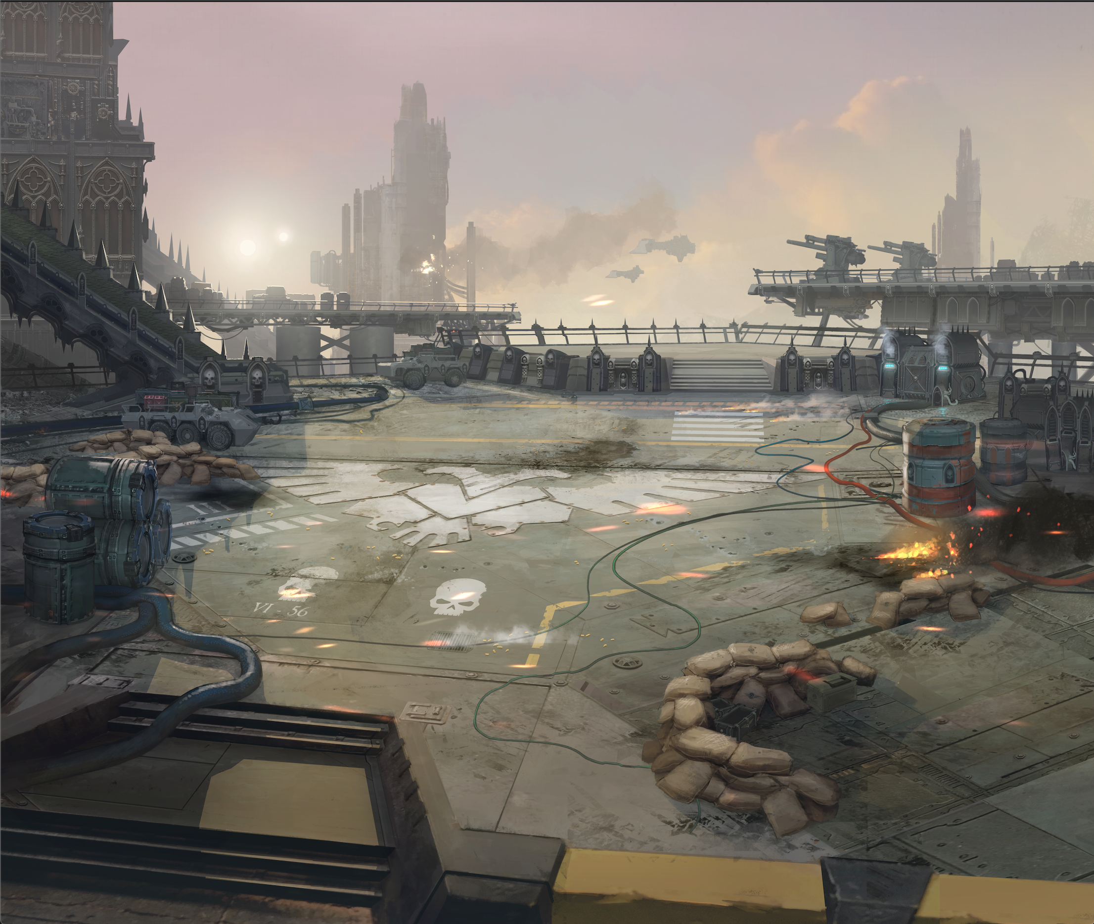 View of one of many final scenarios made for Warhammer 40,000: Warpforge by Everguild’s team of concept artists