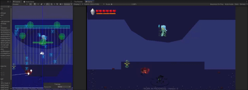 View of final placement for Hailga boss animations in Evil Wizard. (Rubber Duck Games)
