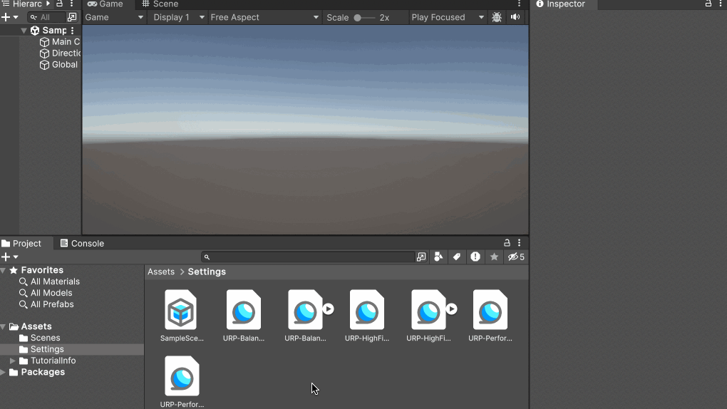 Enabling HDR display in the Unity Editor’s Player Settings