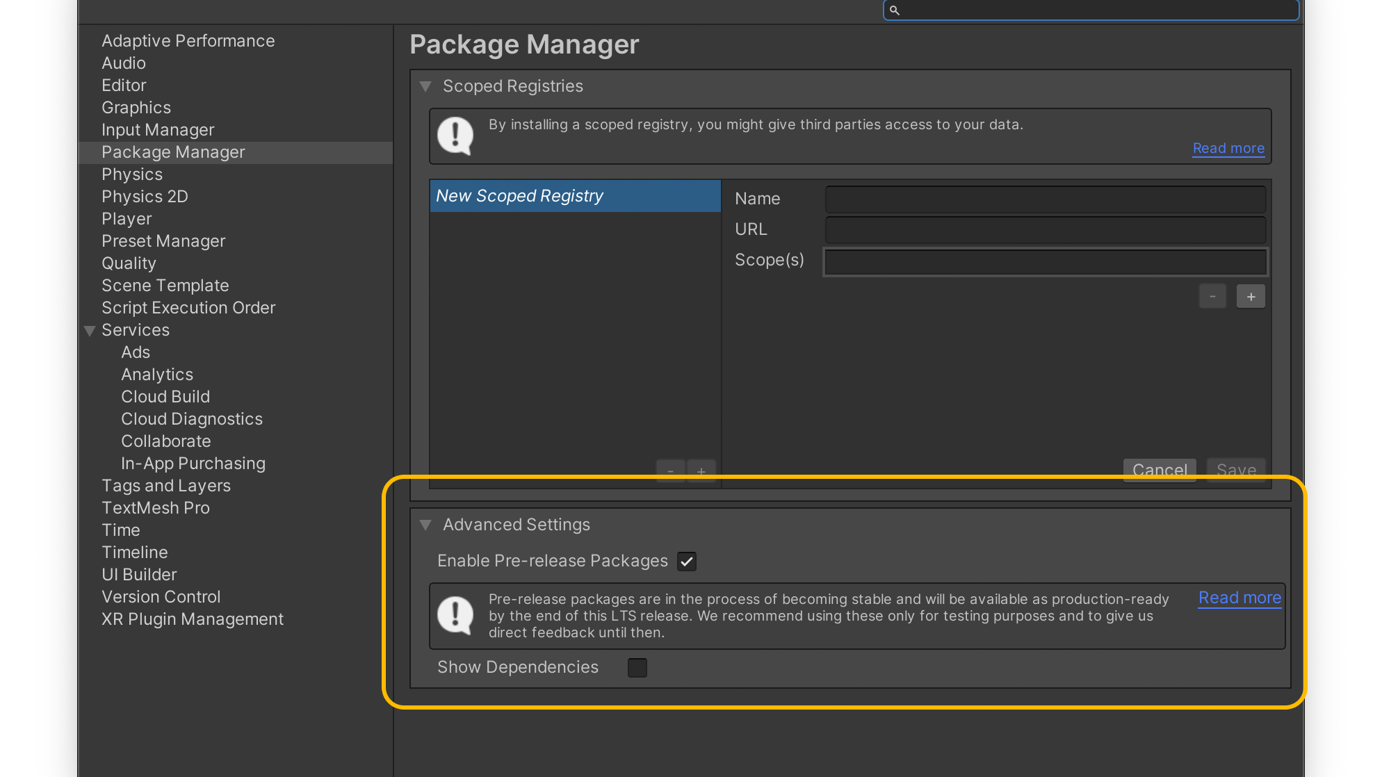 unity package manager