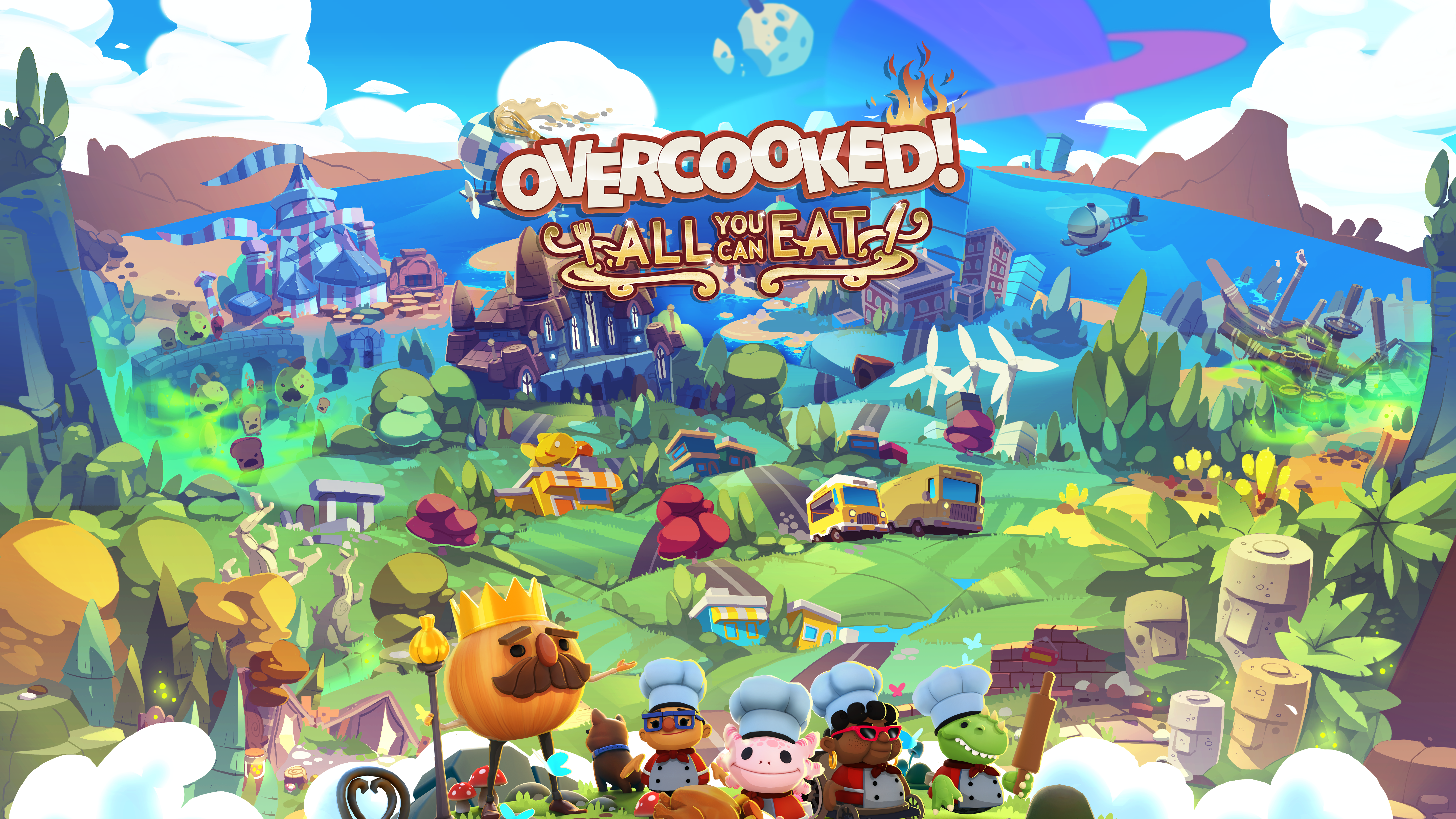 Big landscape of Overcooked characters