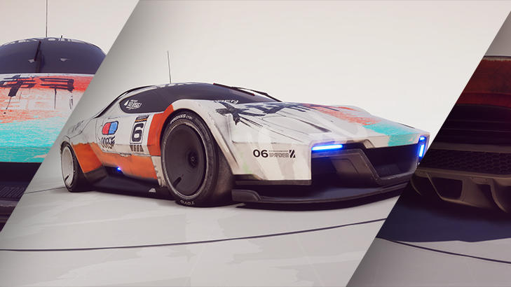 Image showing 3 up close images of the Unity Forma car created by the creator Denai Z. The image shows the front side and back view of the white car that won the Forma Challenge.