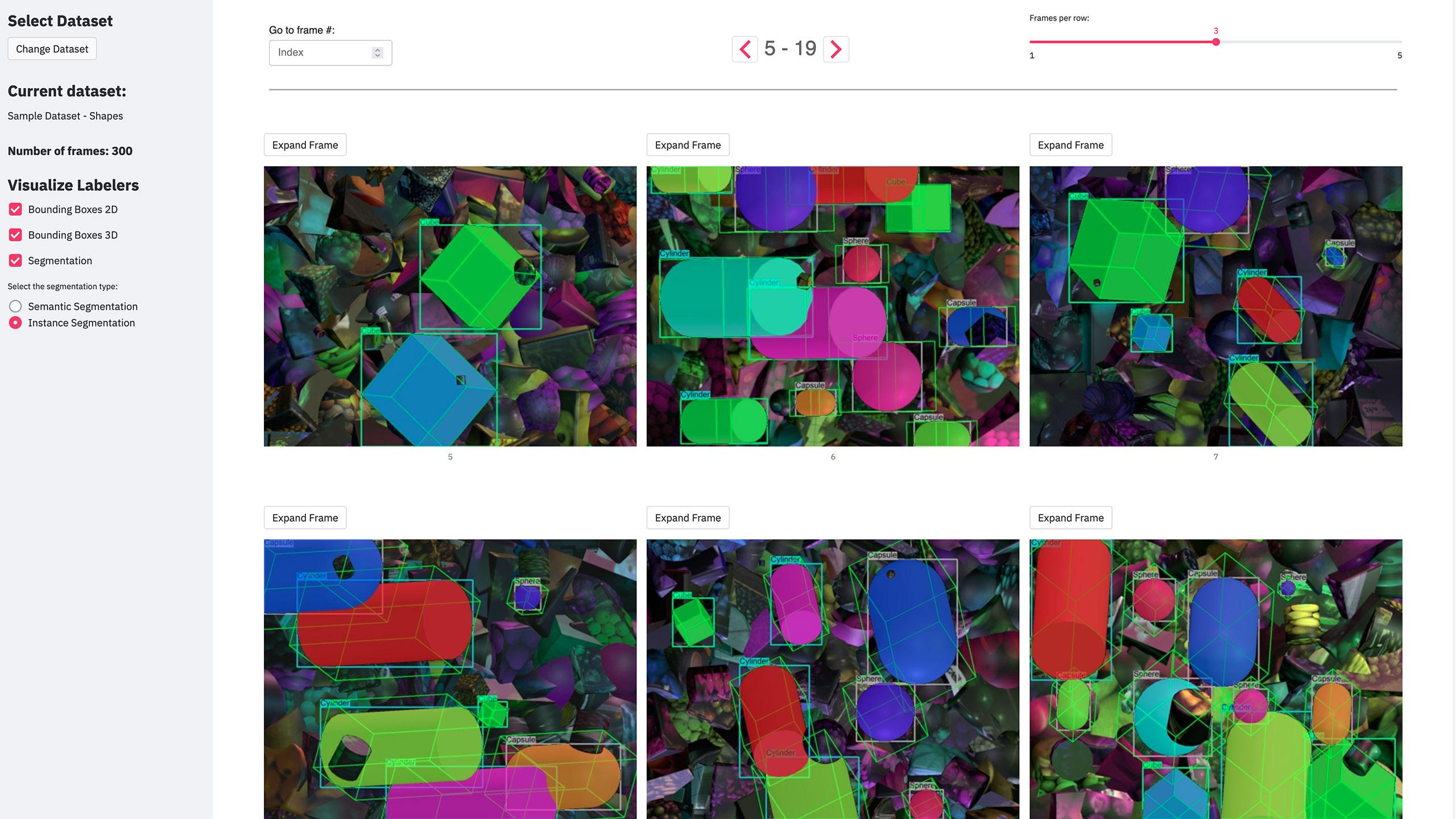 an AI dataset visualizer with shapes