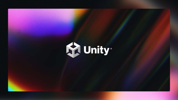 Colorful background with Unity logo overlaid