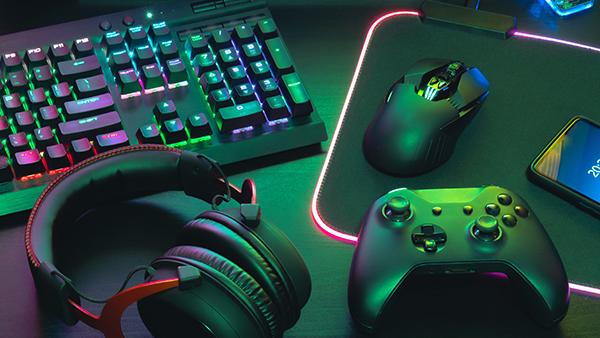 Gaming gear (headphones, controller, keyboard, mouse)
