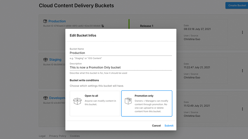 Cloud Content Delivery Buckets (1)