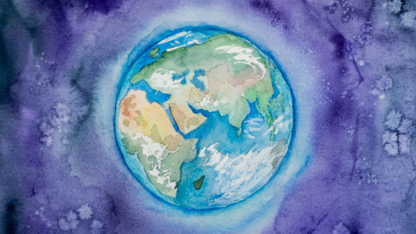 Watercolor painting of the Earth