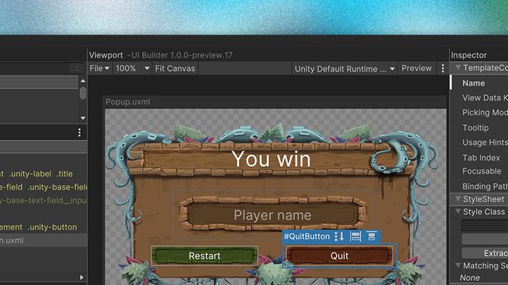 Unity UI toolkit preview