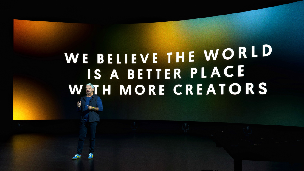 Unity CEO John Riccitiello on stage during the Unite 2022 keynote