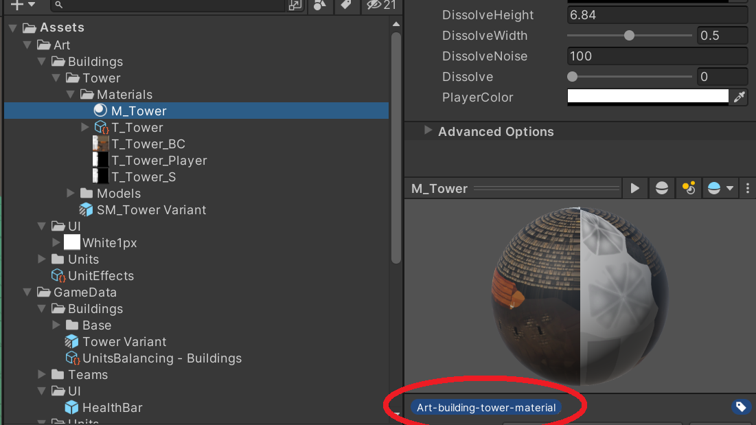 Screen capture of automatic labeling post-processing in the Unity Editor.