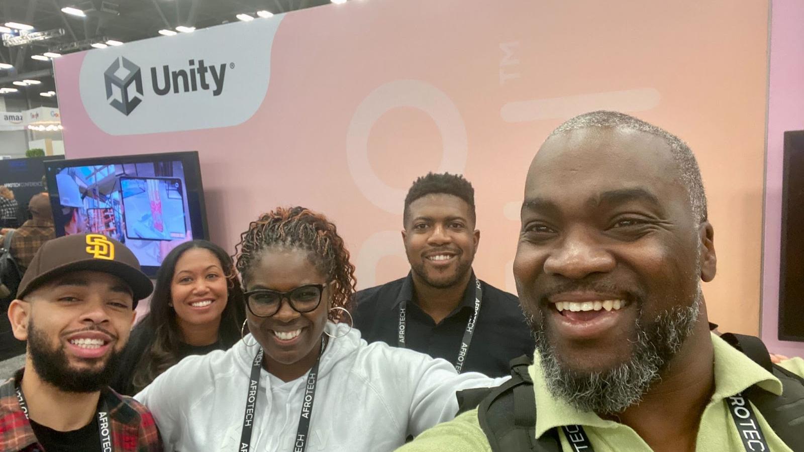 A Unity team selfie during the AFROTECH Conference in Austin