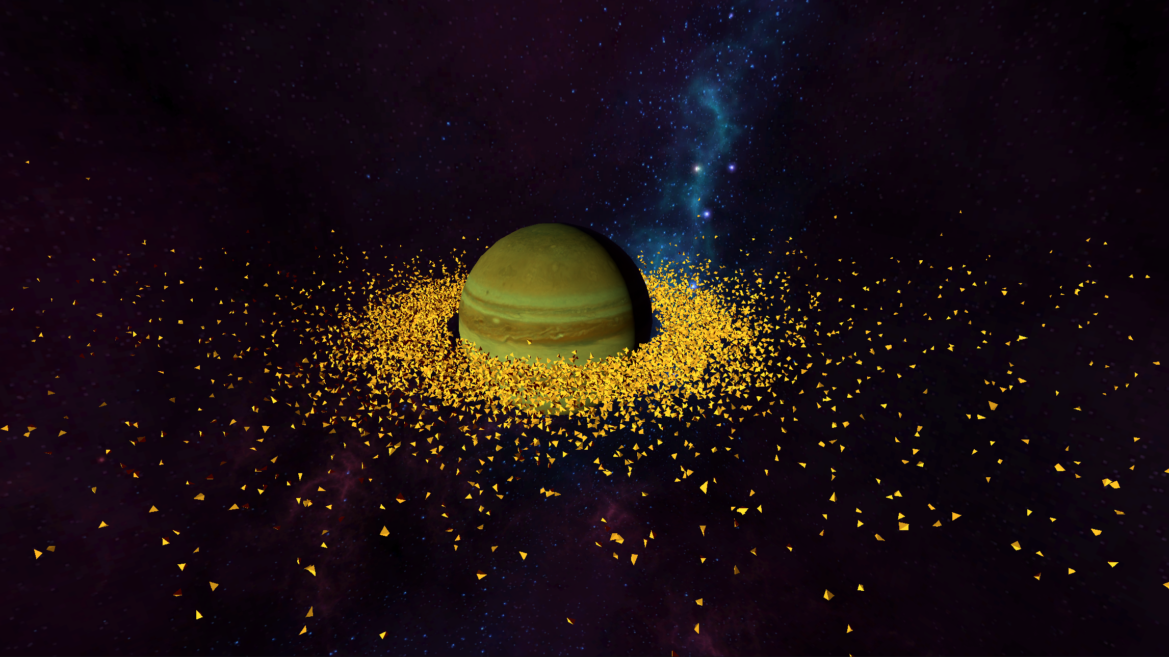 Performance demo of asteroids around a planet using Havok Physics for Unity