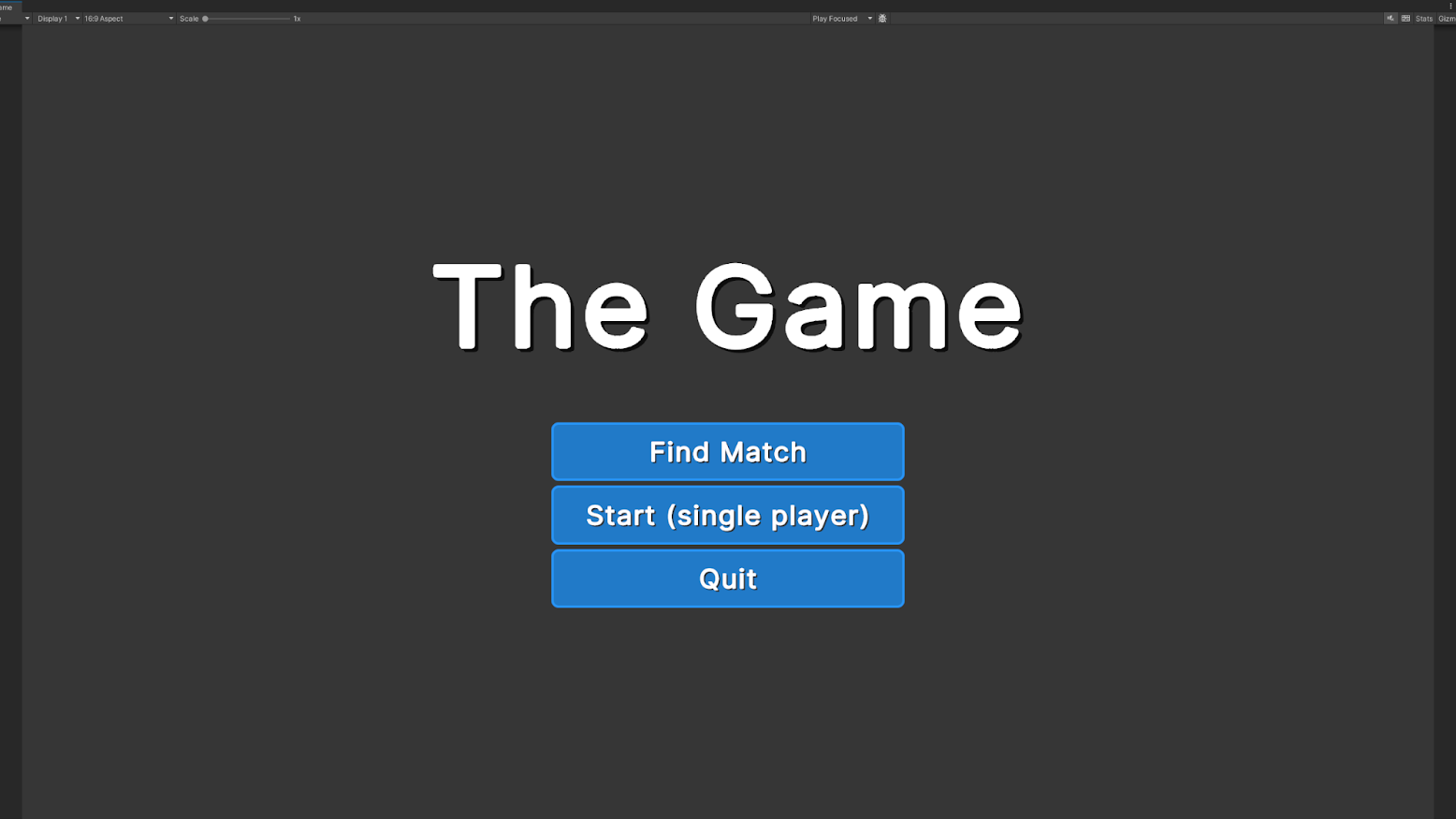 Editor start screen for the small-scale competitive multiplayer template