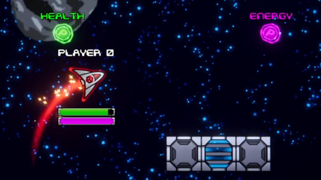 Screenshot of 2D space shooter gameplay