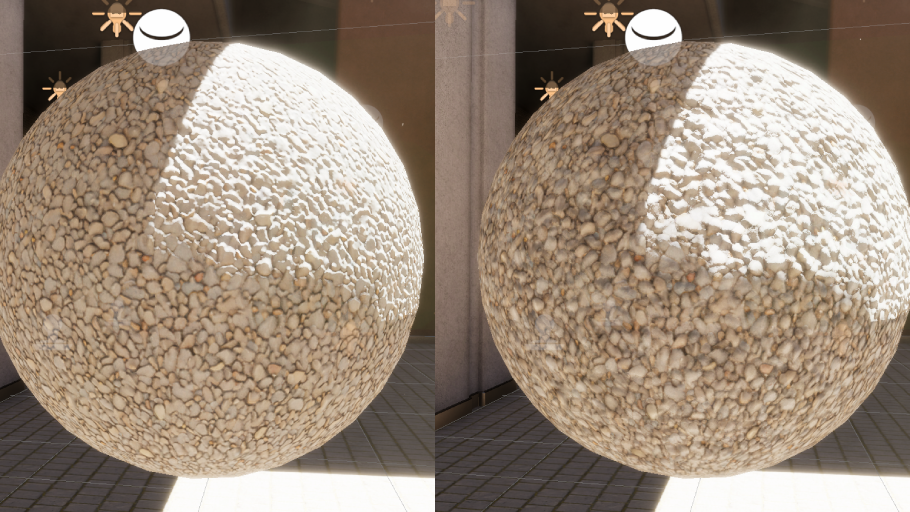 Comparison of two generated gravel textures