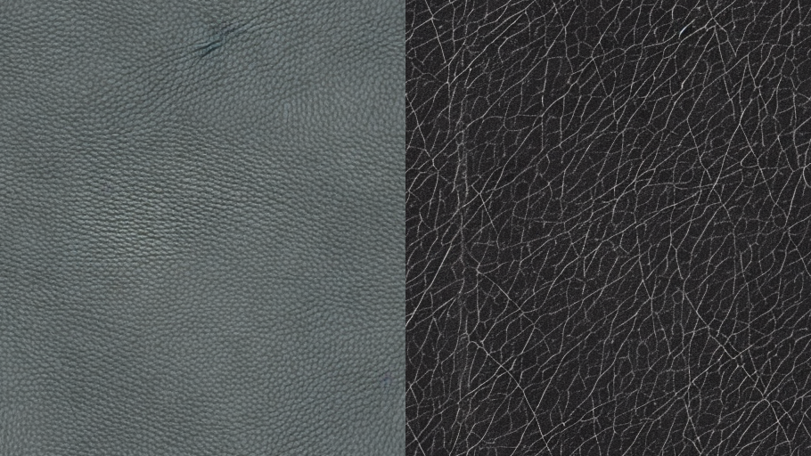 Comparison of two generated scratched black leather textures