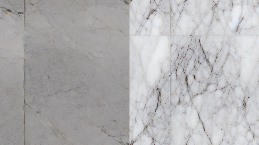 Comparison of two generated marble floor tile textures